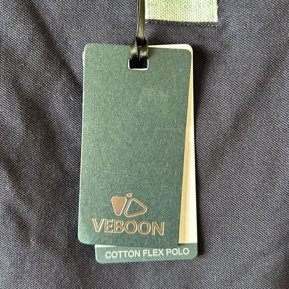 NEW Veboon Mens Cotton Flex Polo Shirt - Picture 3 of 5